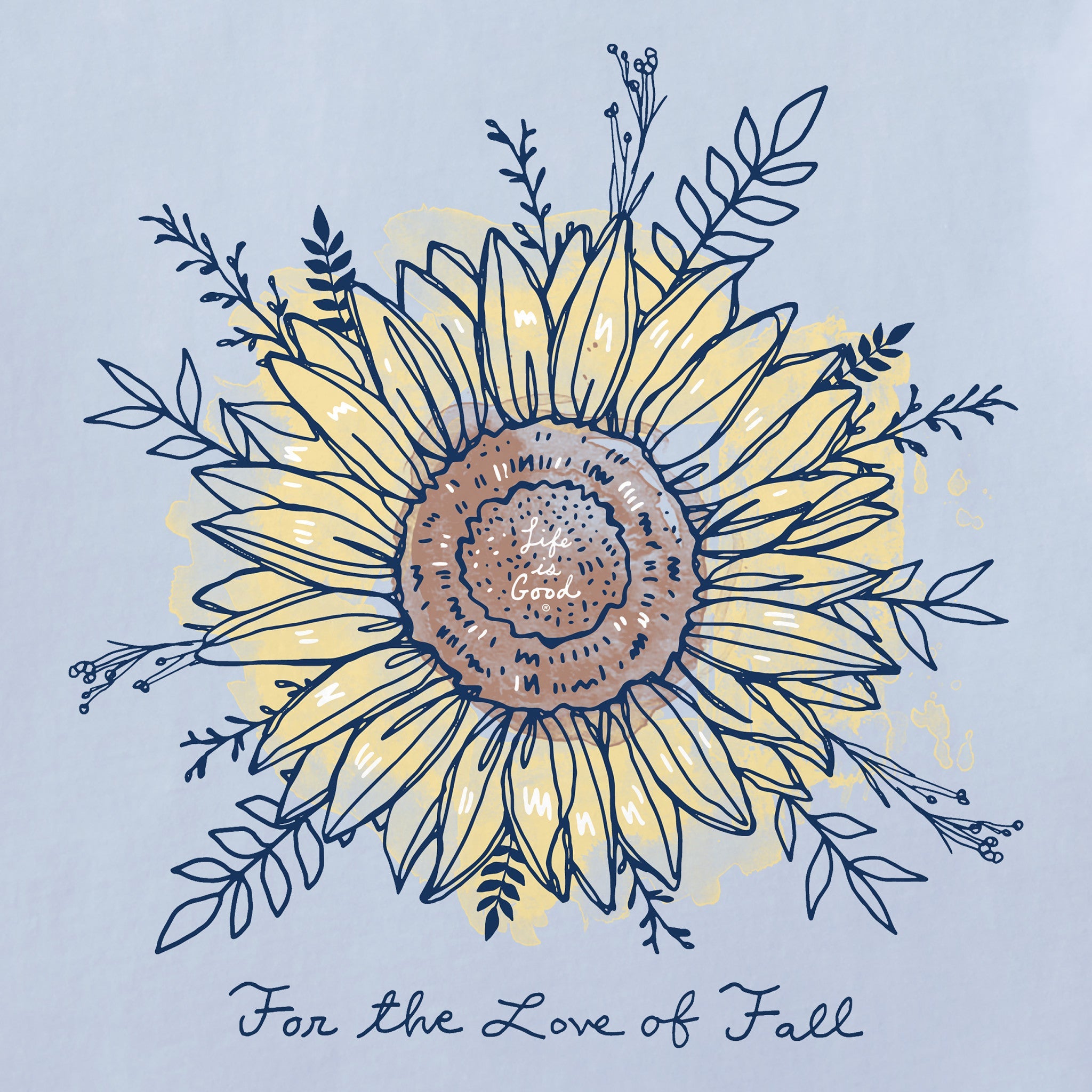 Women's For the Love of Fall Sunflower Short Sleeve Crusher Vee