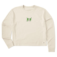 Women's Dancing Frogs Long Sleeve Crusher Boxy Tee