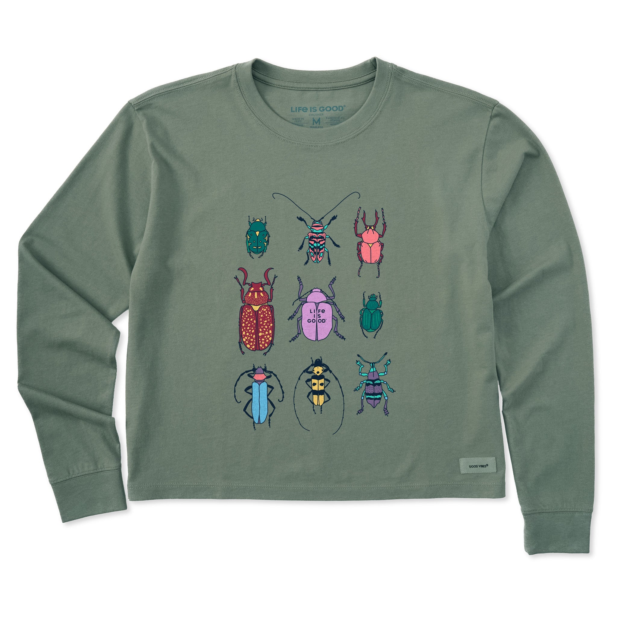Women's Cool Bug Grid Long Sleeve Crusher Boxy Tee