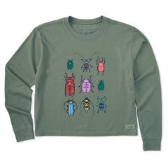 Women's Cool Bug Grid Long Sleeve Crusher Boxy Tee
