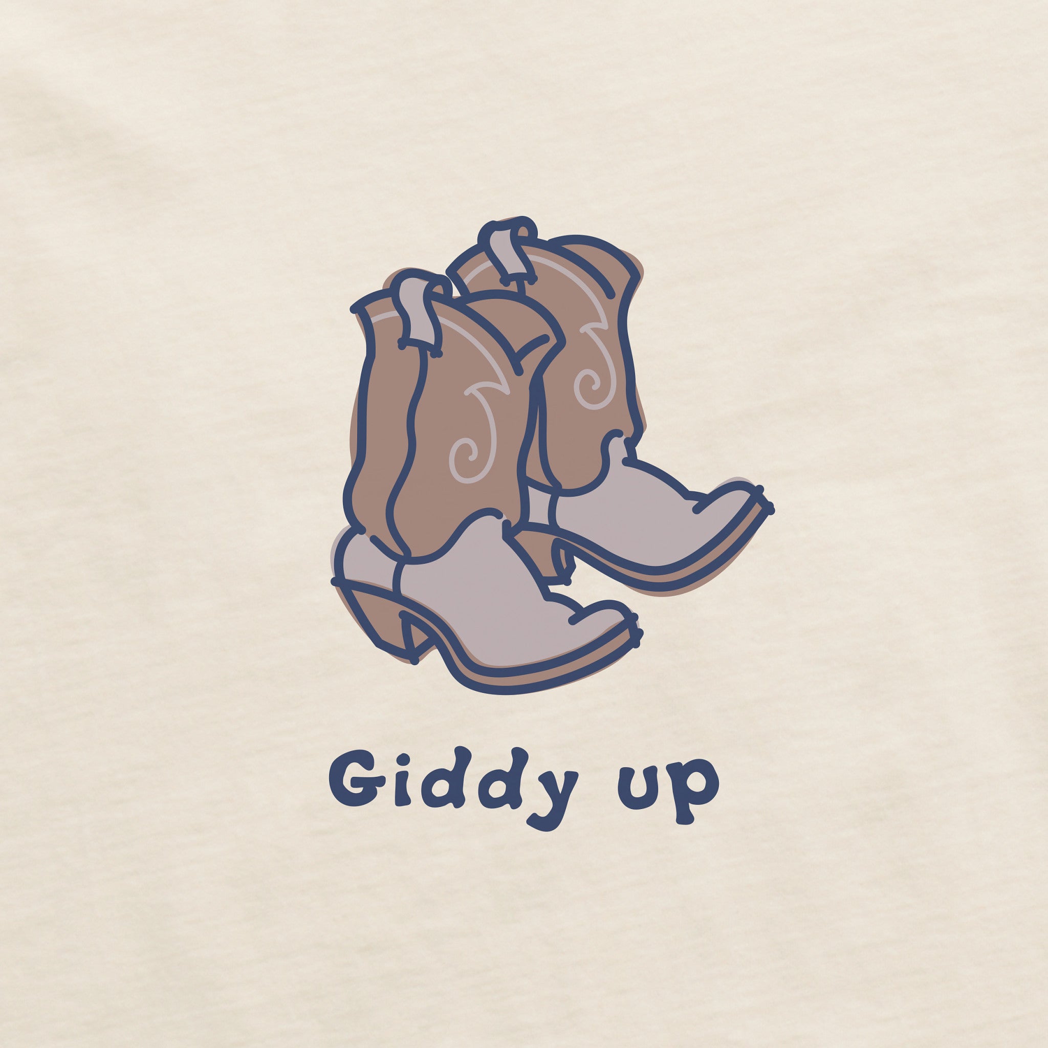 Women's Giddy Up Cowboy Boots Long Sleeve Crusher Boxy Tee