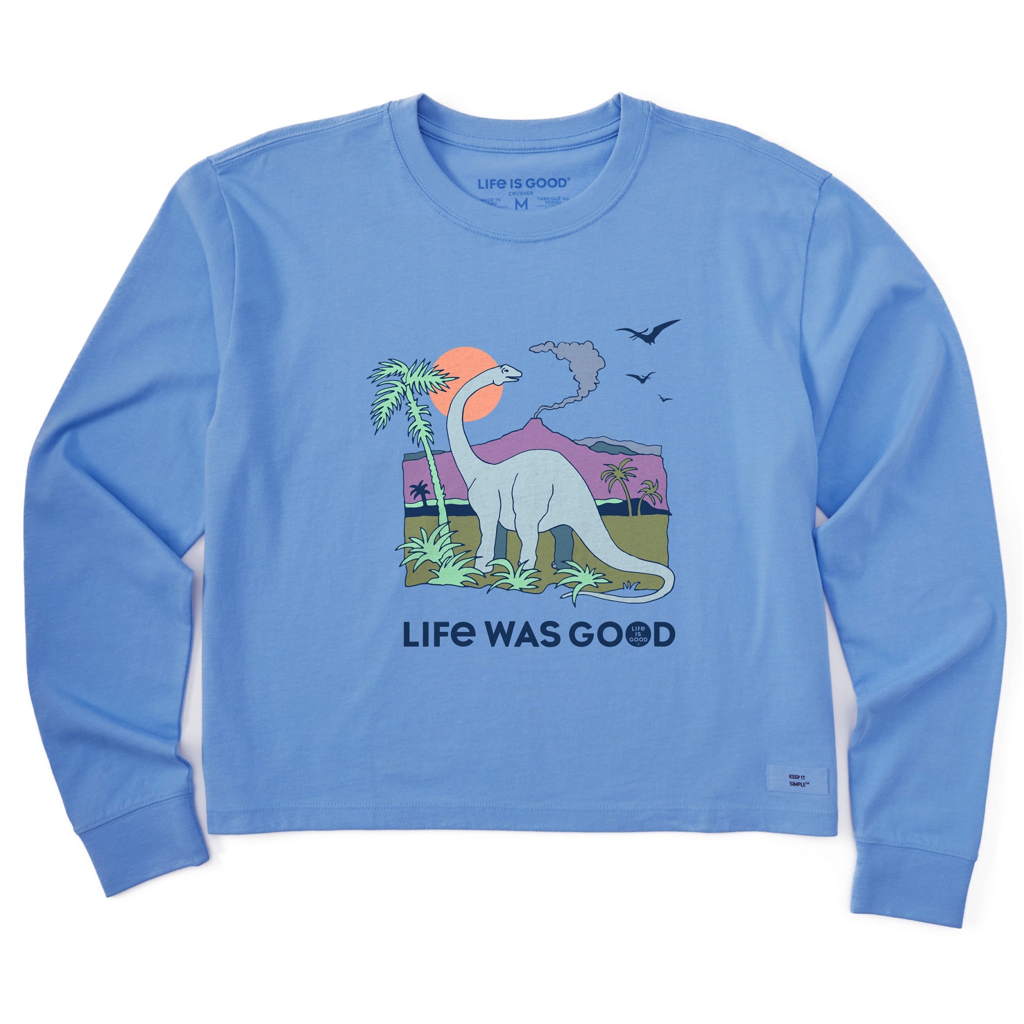 Women's Dinosaur Life was Good Long Sleeve Crusher Boxy Tee