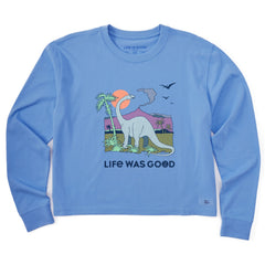 Women's Dinosaur Life was Good Long Sleeve Crusher Boxy Tee