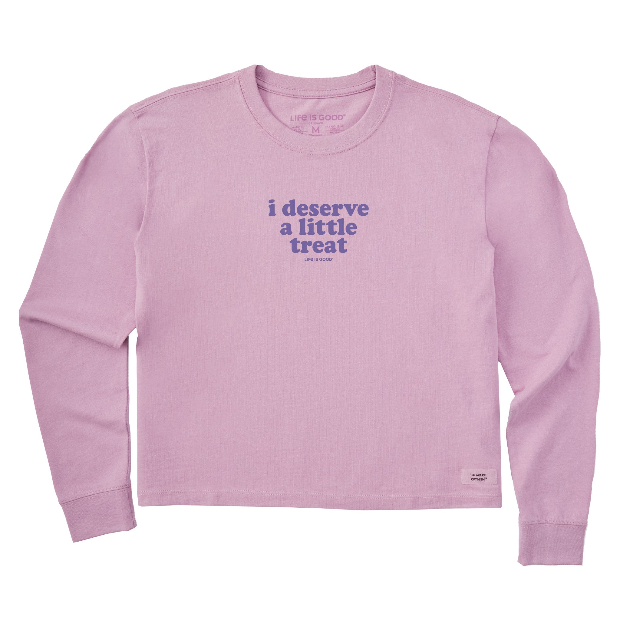 Women's I Deserve A Little Treat Long Sleeve Crusher Boxy Tee