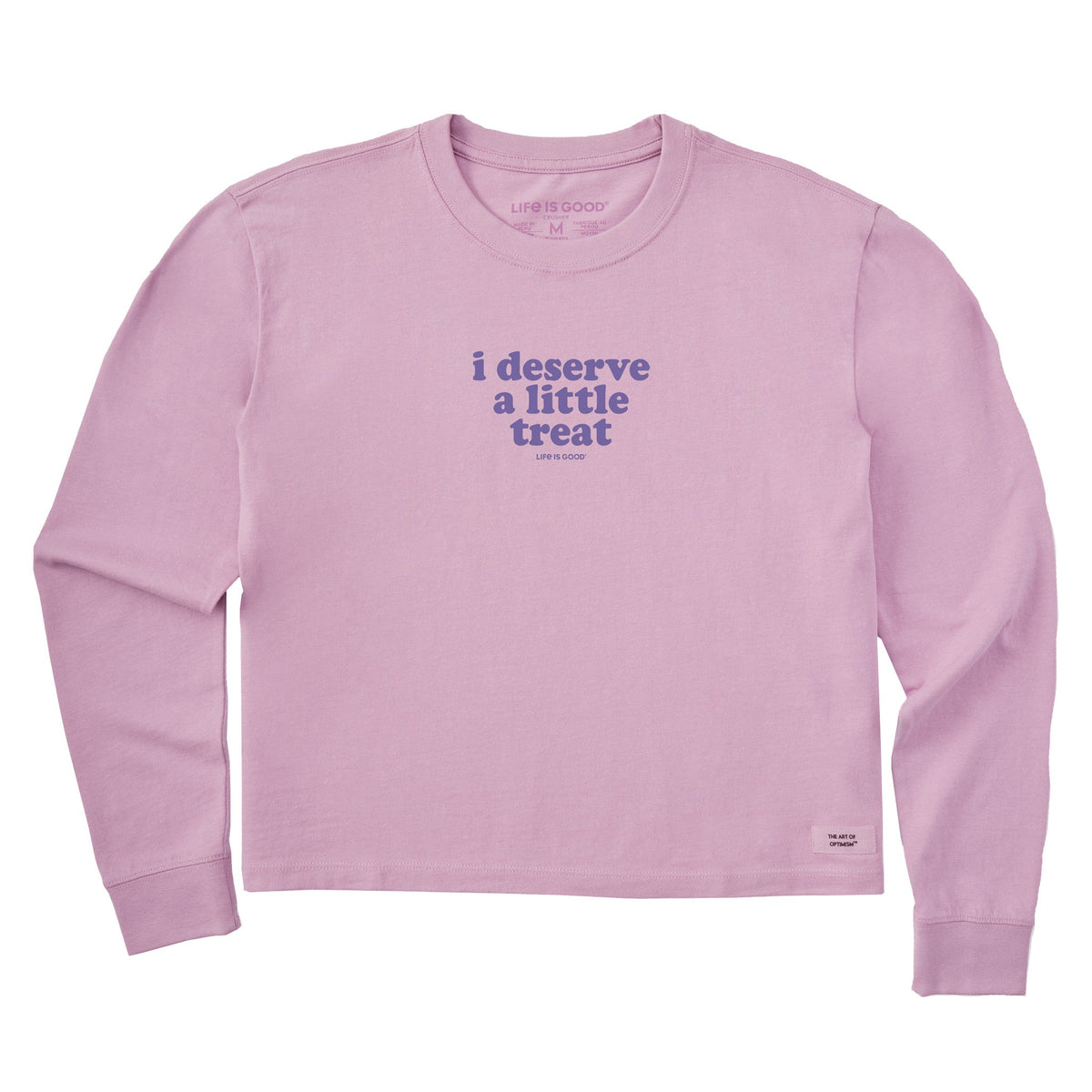 Women's I Deserve A Little Treat Long Sleeve Crusher Boxy Tee
