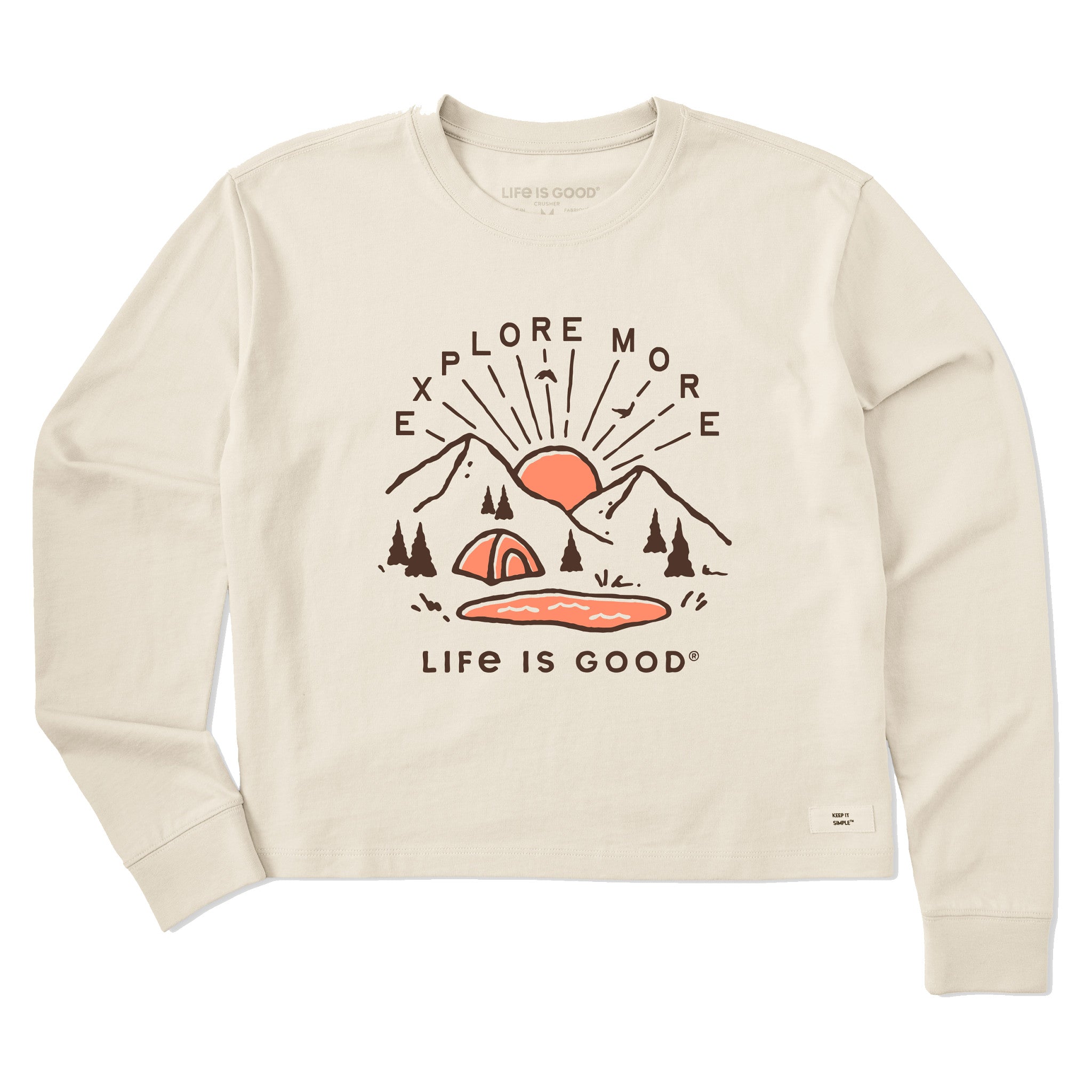 Women's Explore More Sunset Long Sleeve Crusher Boxy Tee