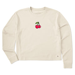 Women's Cherries Long Sleeve Crusher Boxy Tee