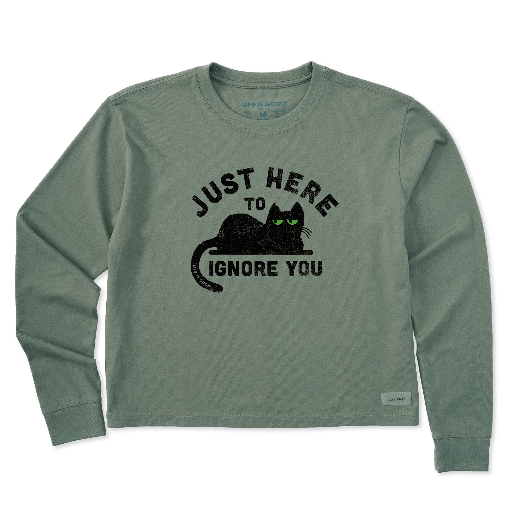 Women's Here to Ignore You Long Sleeve Crusher Boxy Tee