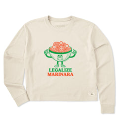Women's Legalize Marinara Long Sleeve Crusher Boxy Tee