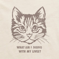 Women's Cat Lives Long Sleeve Crusher Boxy Tee
