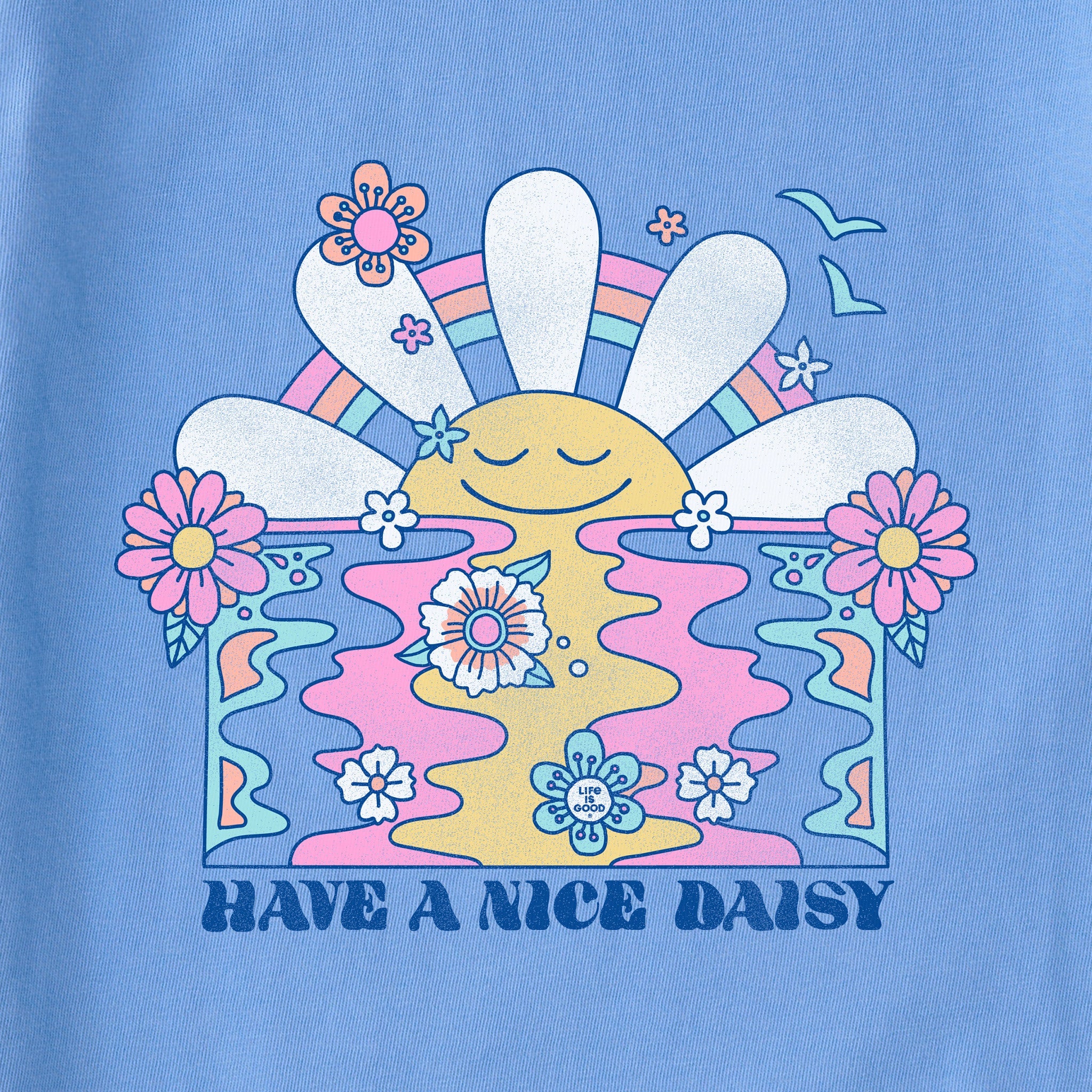 Women's Have a Nice Daisy Sunrise Long Sleeve Crusher Boxy Tee
