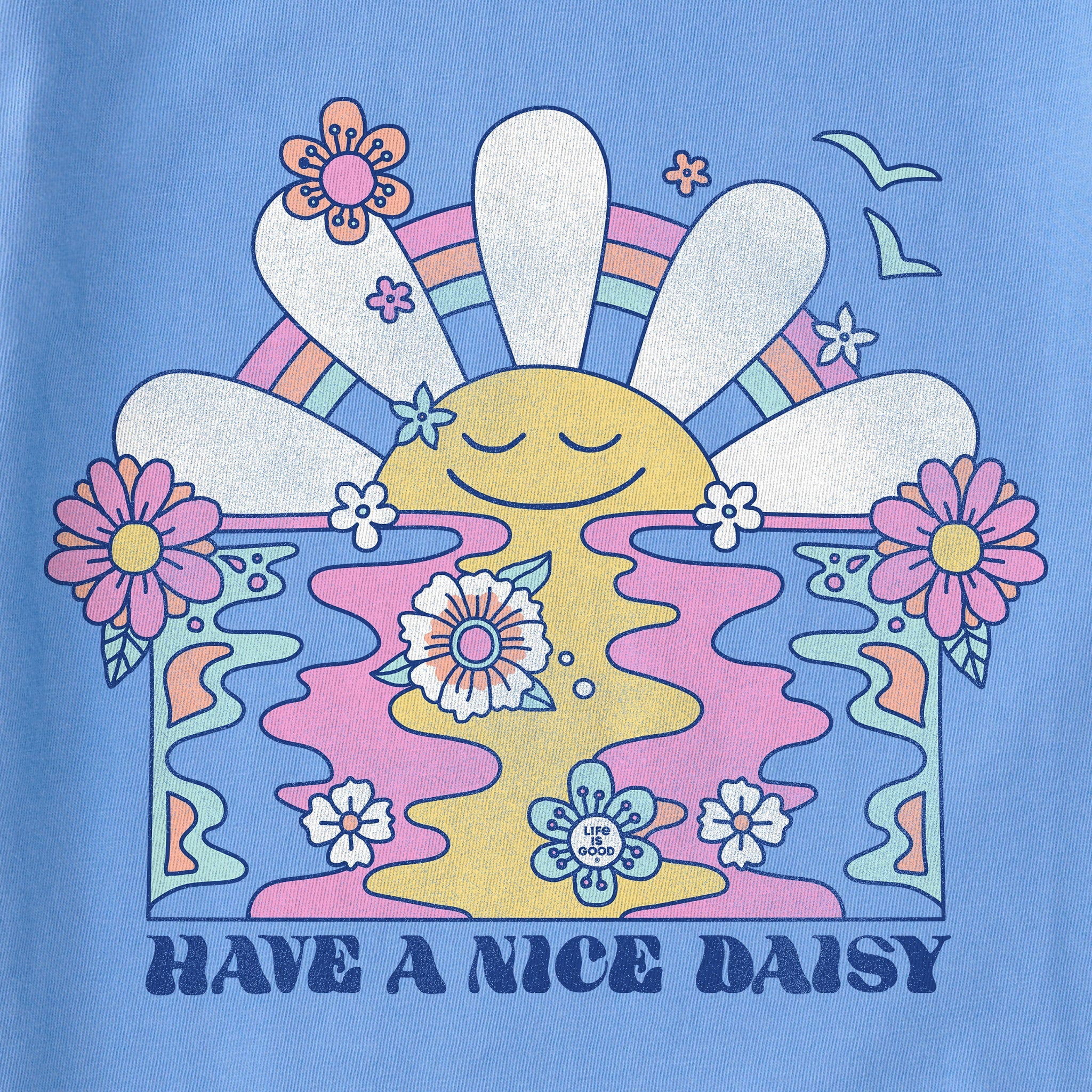 Women's Have a Nice Daisy Sunrise Long Sleeve Crusher Boxy Tee