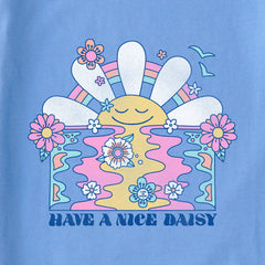 Women's Have a Nice Daisy Sunrise Long Sleeve Crusher Boxy Tee