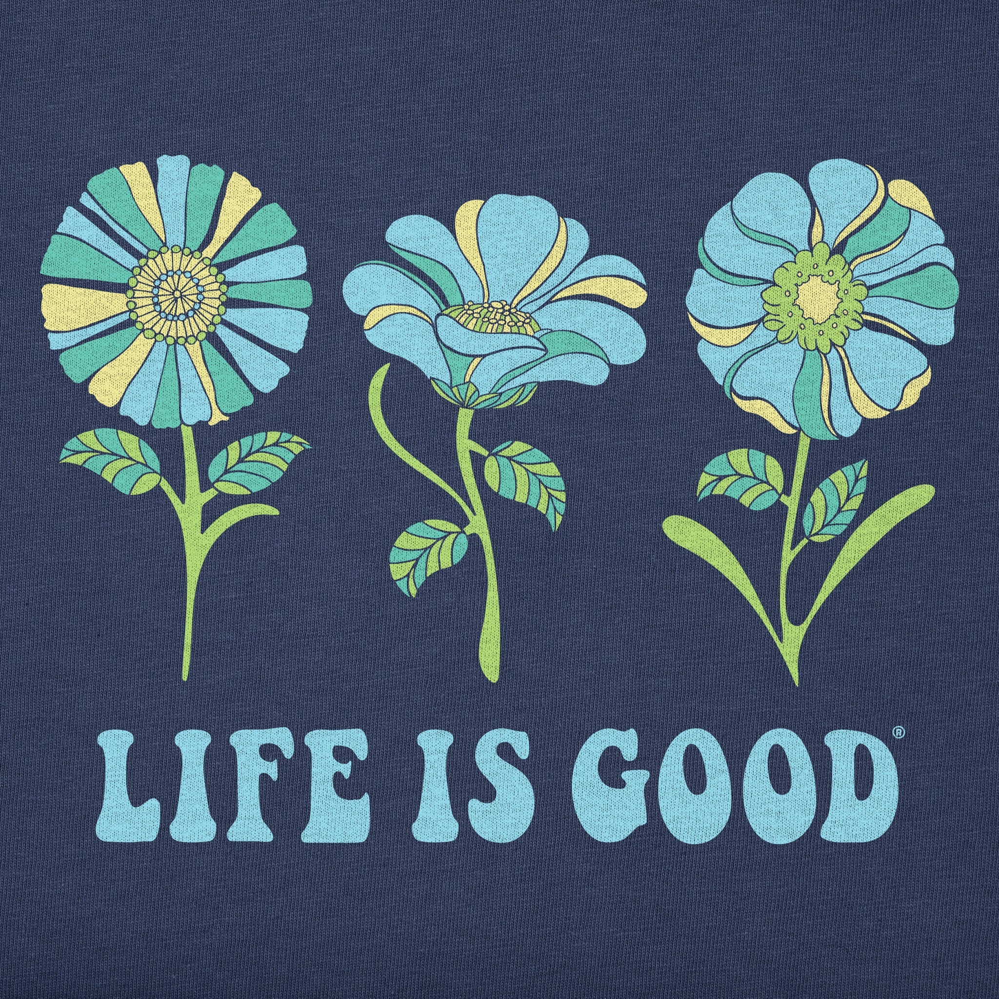 Women's 3 Flowers Long Sleeve Crusher Boxy Tee