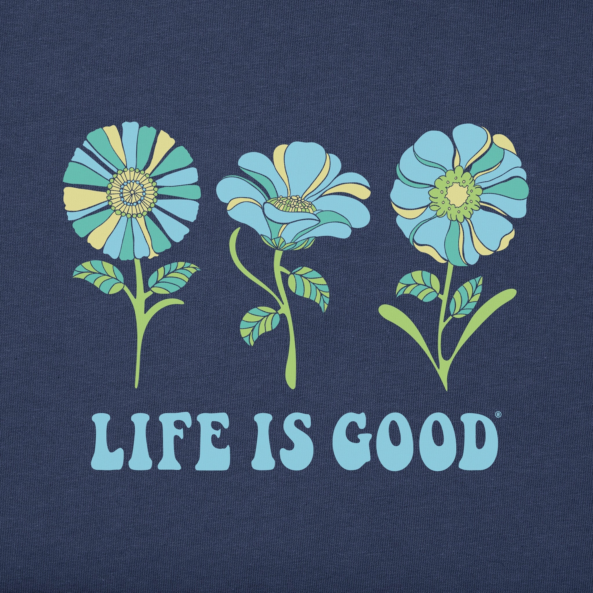 Women's 3 Flowers Long Sleeve Crusher Boxy Tee