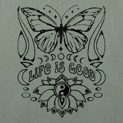 Women's Butterfly Yin Yang Long Sleeve Crusher Boxy Tee