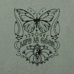 Women's Butterfly Yin Yang Long Sleeve Crusher Boxy Tee