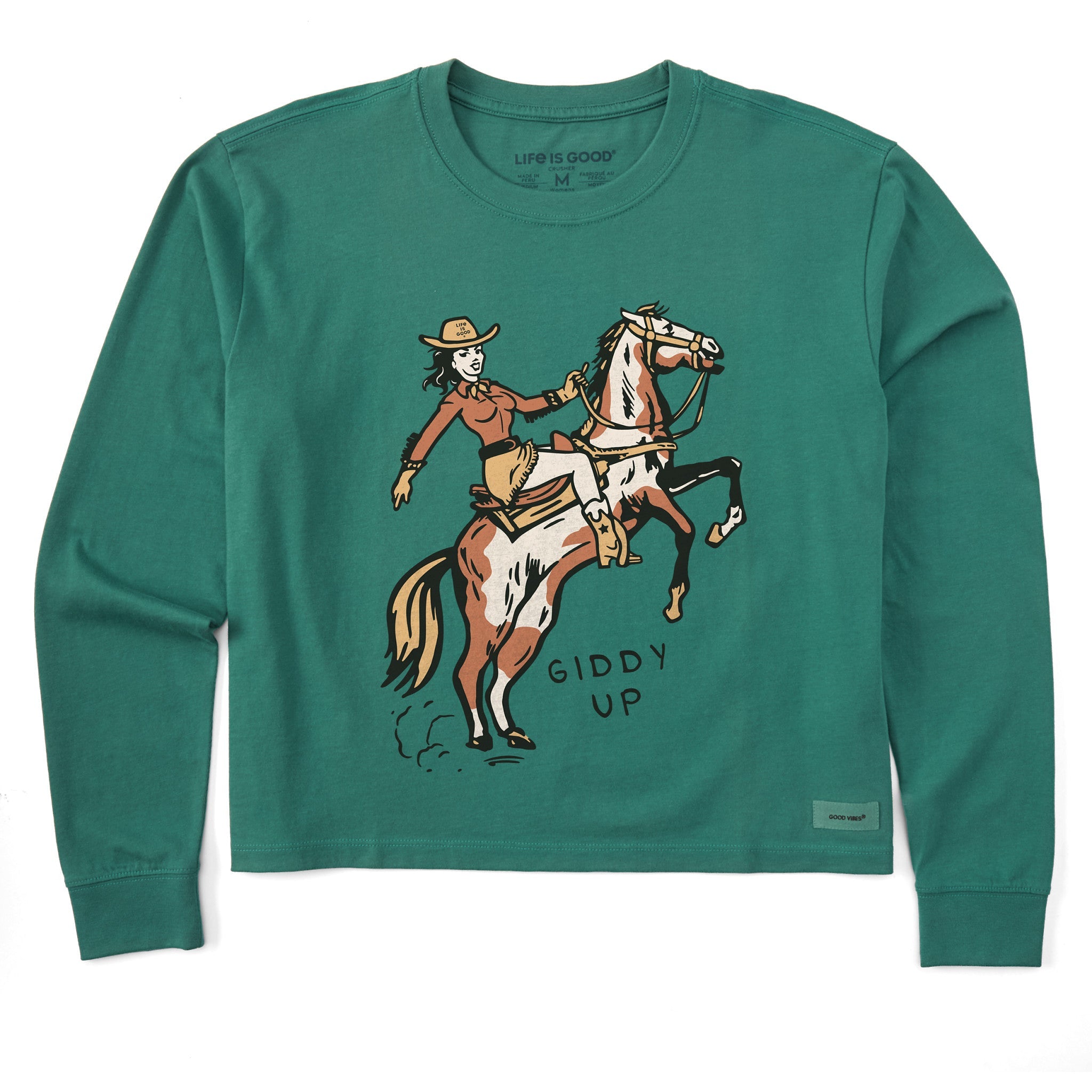 Women's Giddy Up Long Sleeve Crusher Boxy Tee
