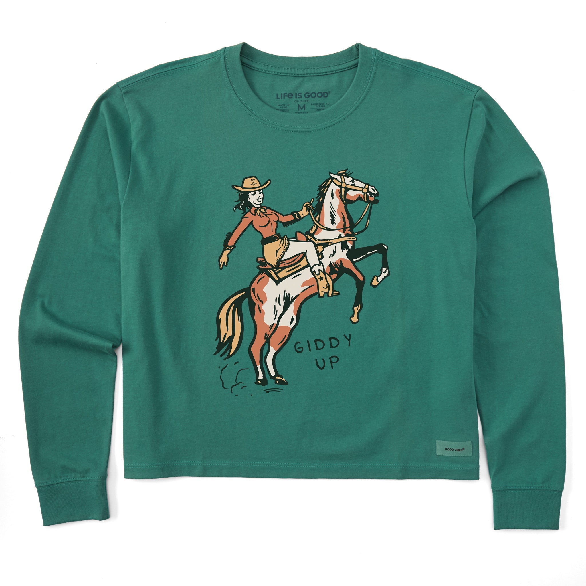 Women's Giddy Up Long Sleeve Crusher Boxy Tee