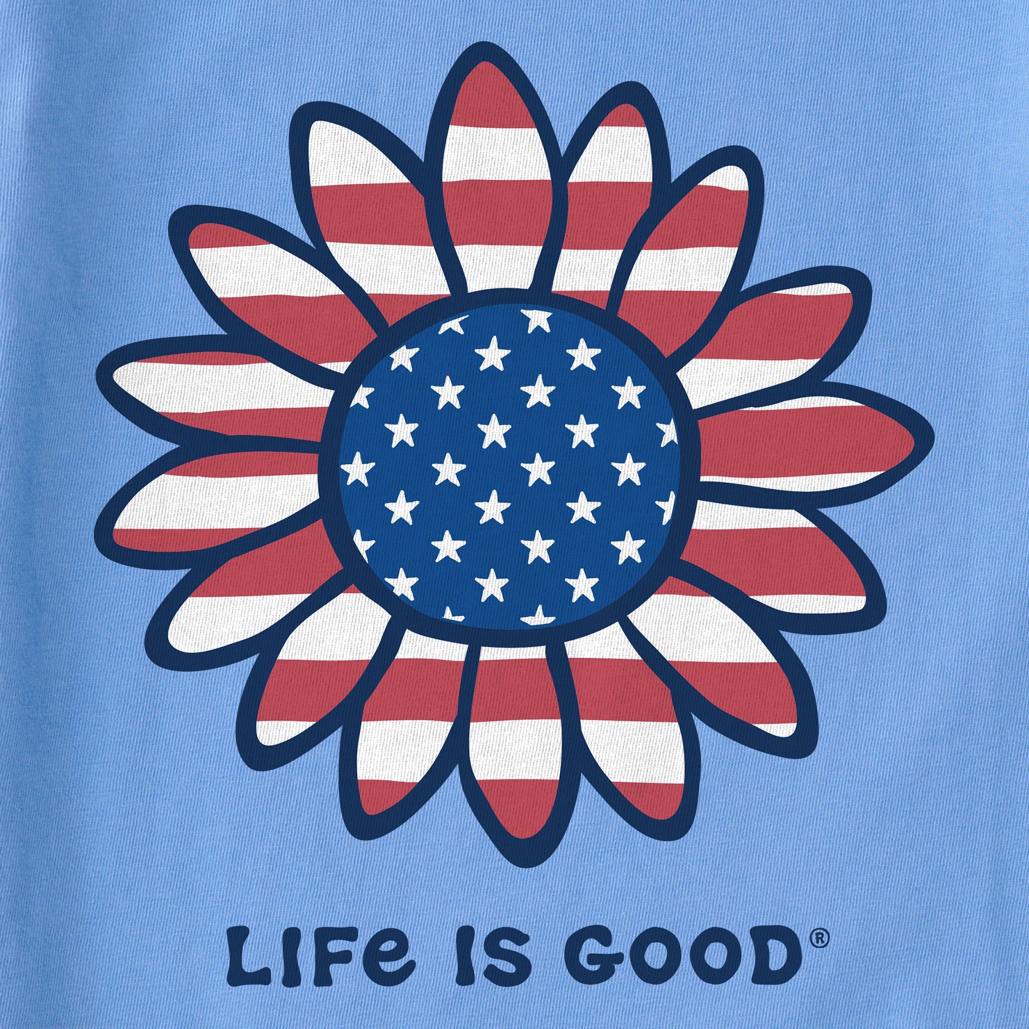 Kids Vintage Patriotic Sunflower Short Sleeve Crusher Tee