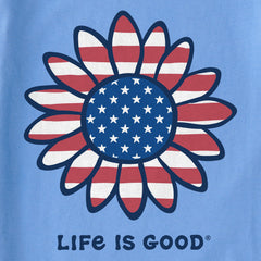 Kids Vintage Patriotic Sunflower Short Sleeve Crusher Tee