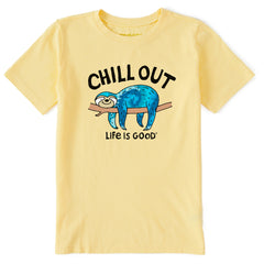 Kids Tie Dye Chill Out Sloth Short Sleeve Crusher Tee