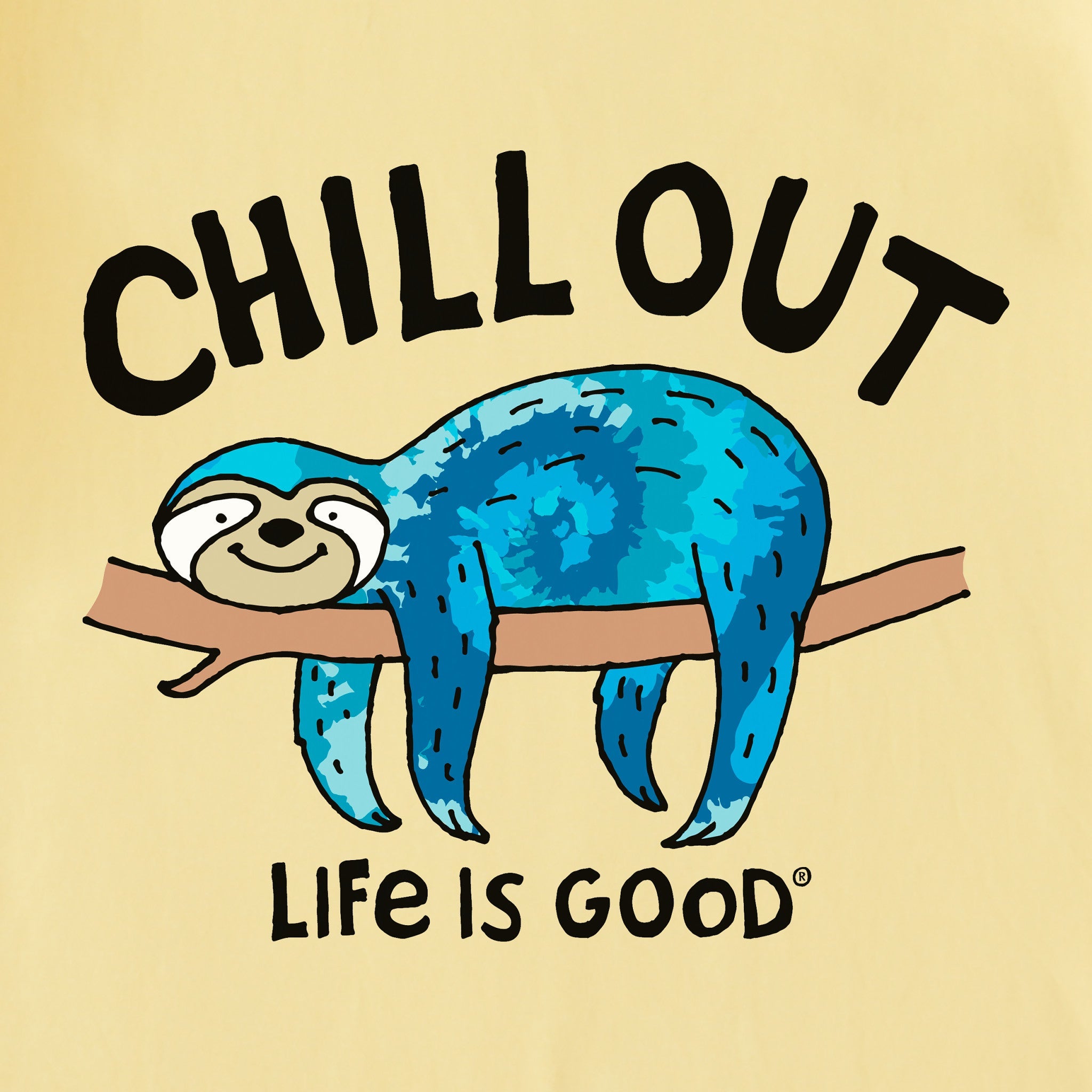 Kids Tie Dye Chill Out Sloth Short Sleeve Crusher Tee