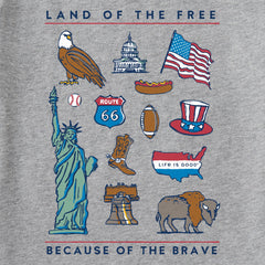 Kids Land of the Free Short Sleeve Crusher Tee