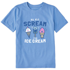 Kids We All Scream for Ice Cream Short Sleeve Crusher Tee
