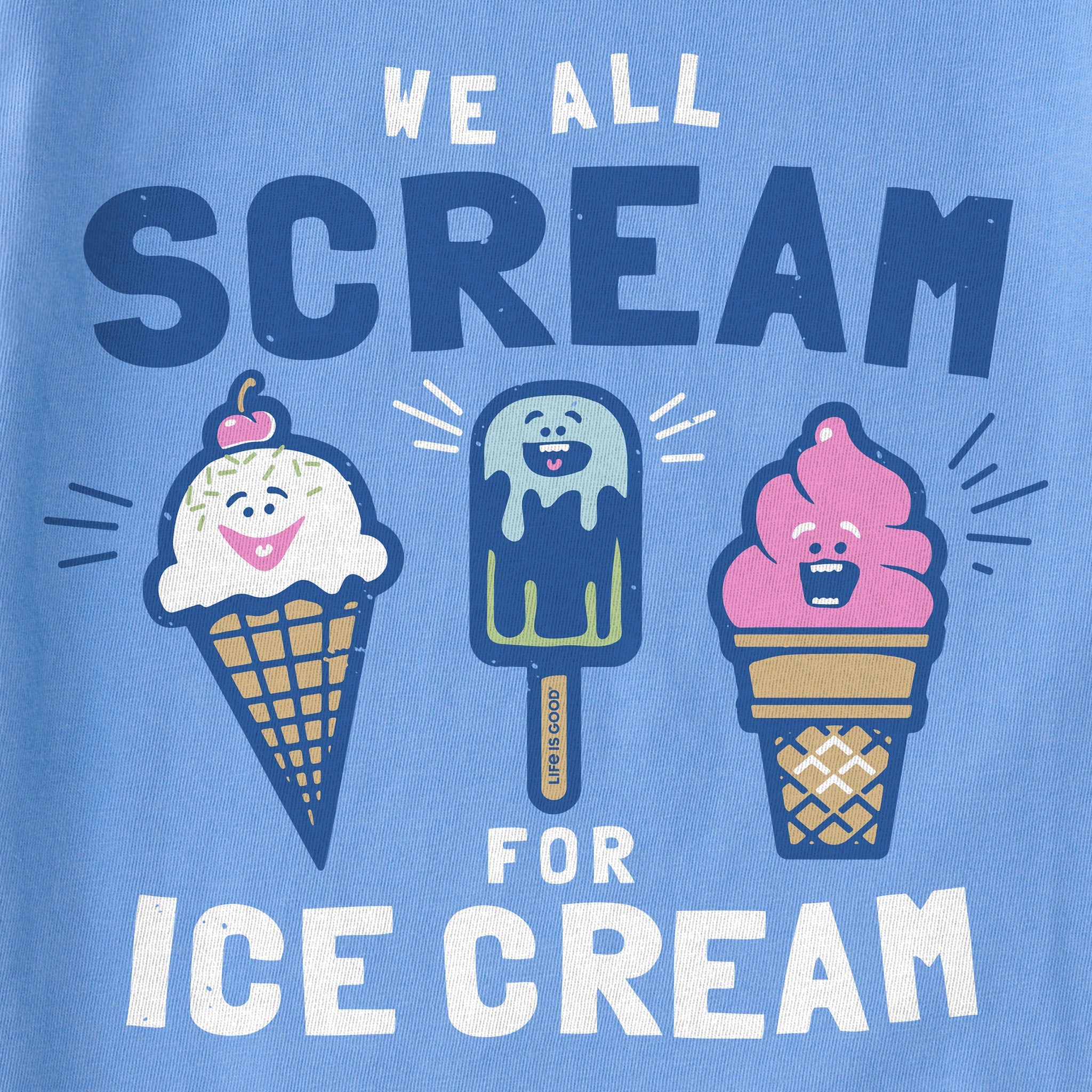 Kids We All Scream for Ice Cream Short Sleeve Crusher Tee