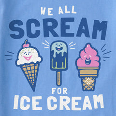 Kids We All Scream for Ice Cream Short Sleeve Crusher Tee