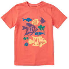 Kids Ocean is Magic Fish Short Sleeve Crusher Tee