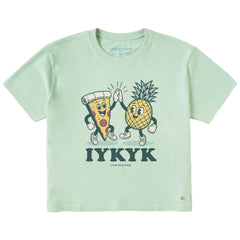 Women's IYKYK Hawaiian Pizza Short Sleeve Crusher Boxy Tee
