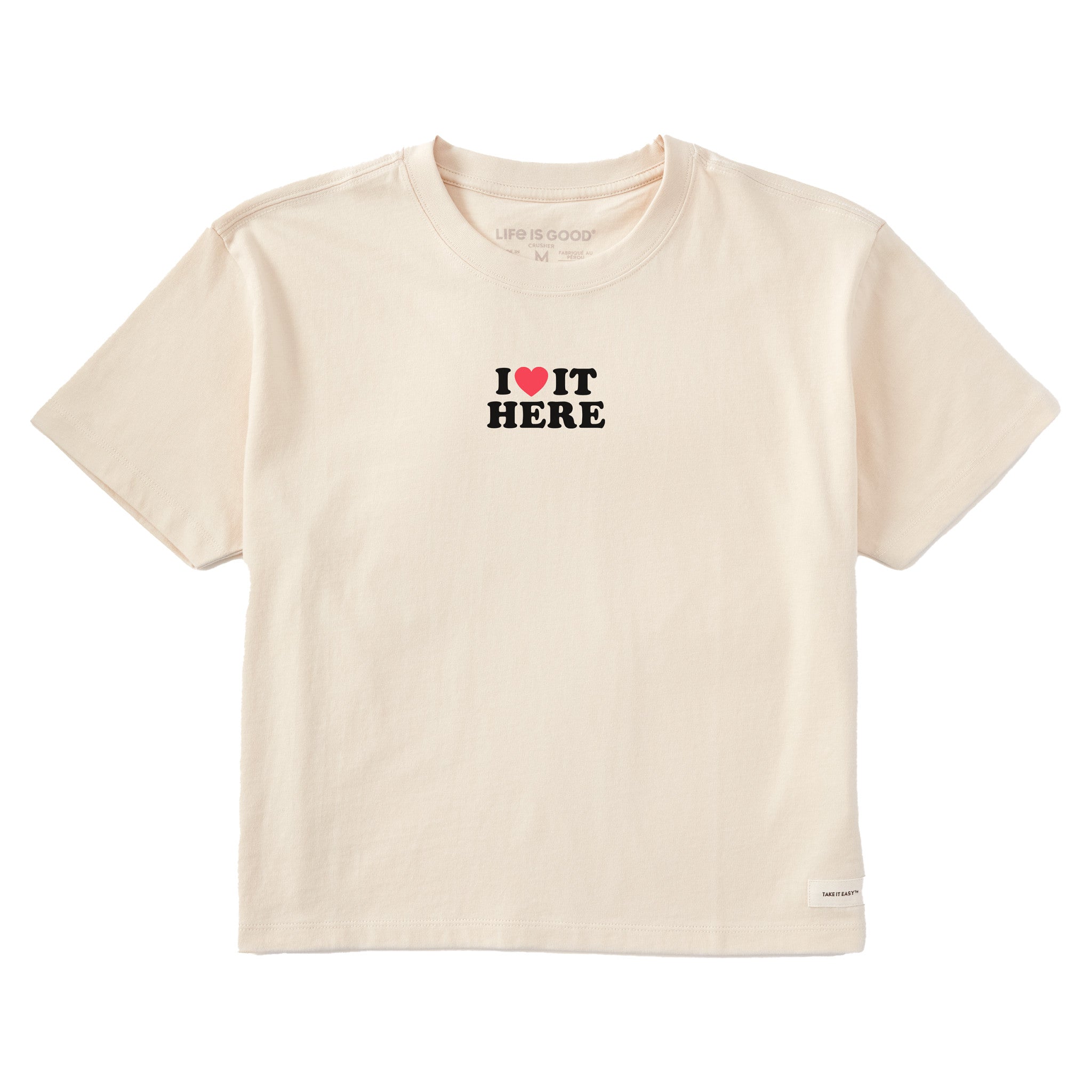 Women's I Love it Here Short Sleeve Crusher Boxy Tee