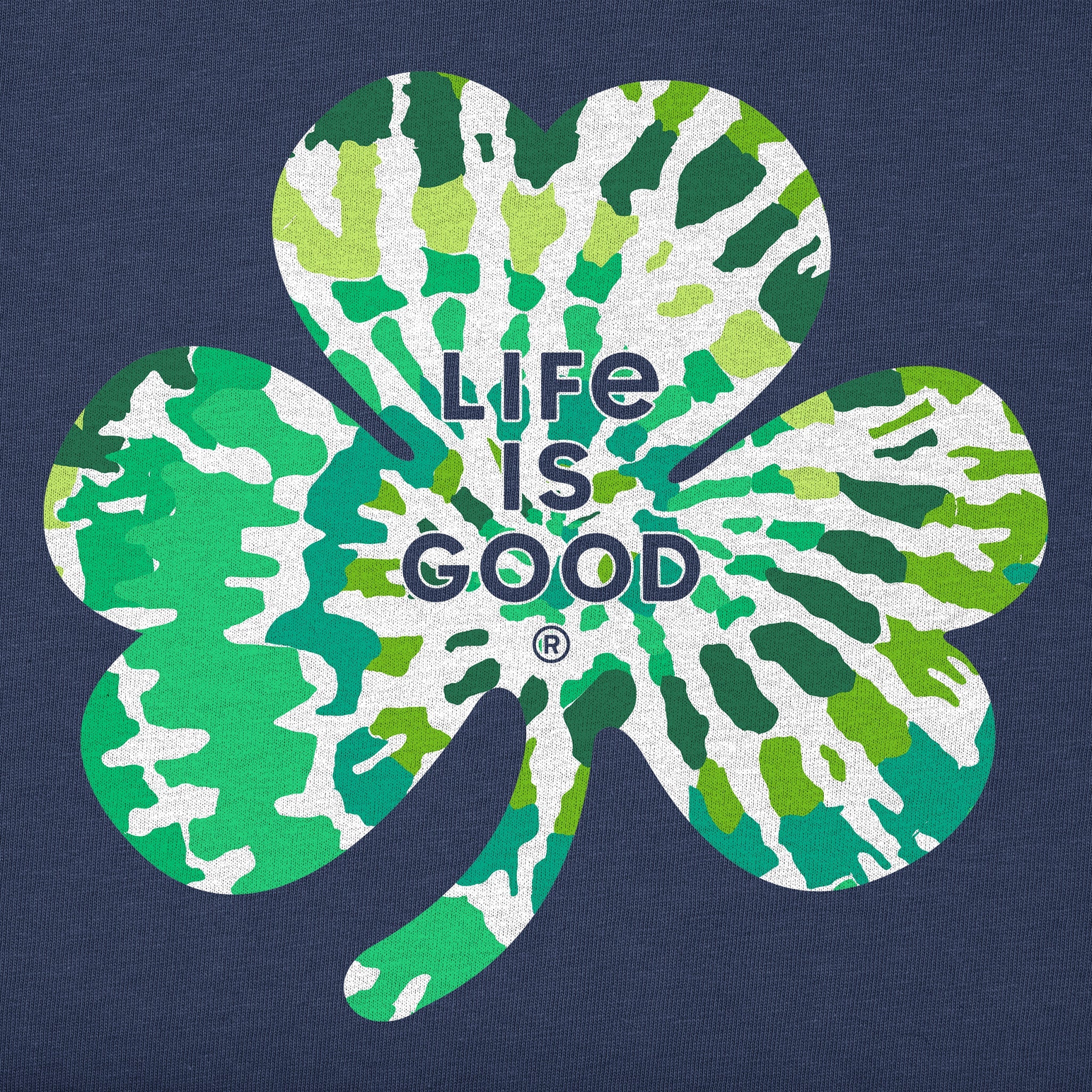 Kids Tie Dye Clover Long Sleeve Crusher Tee