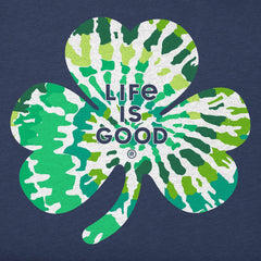 Kids Tie Dye Clover Long Sleeve Crusher Tee