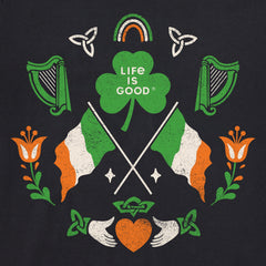 Men's Mirror Clover Irish Flags Short Sleeve Crusher Tee