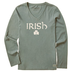 Women's Irish Clover 2 Long Sleeve Crusher Vee