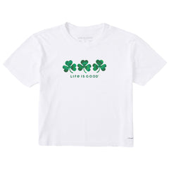 Women's 3 Tie Dye Clovers Short Sleeve Crusher Boxy Tee