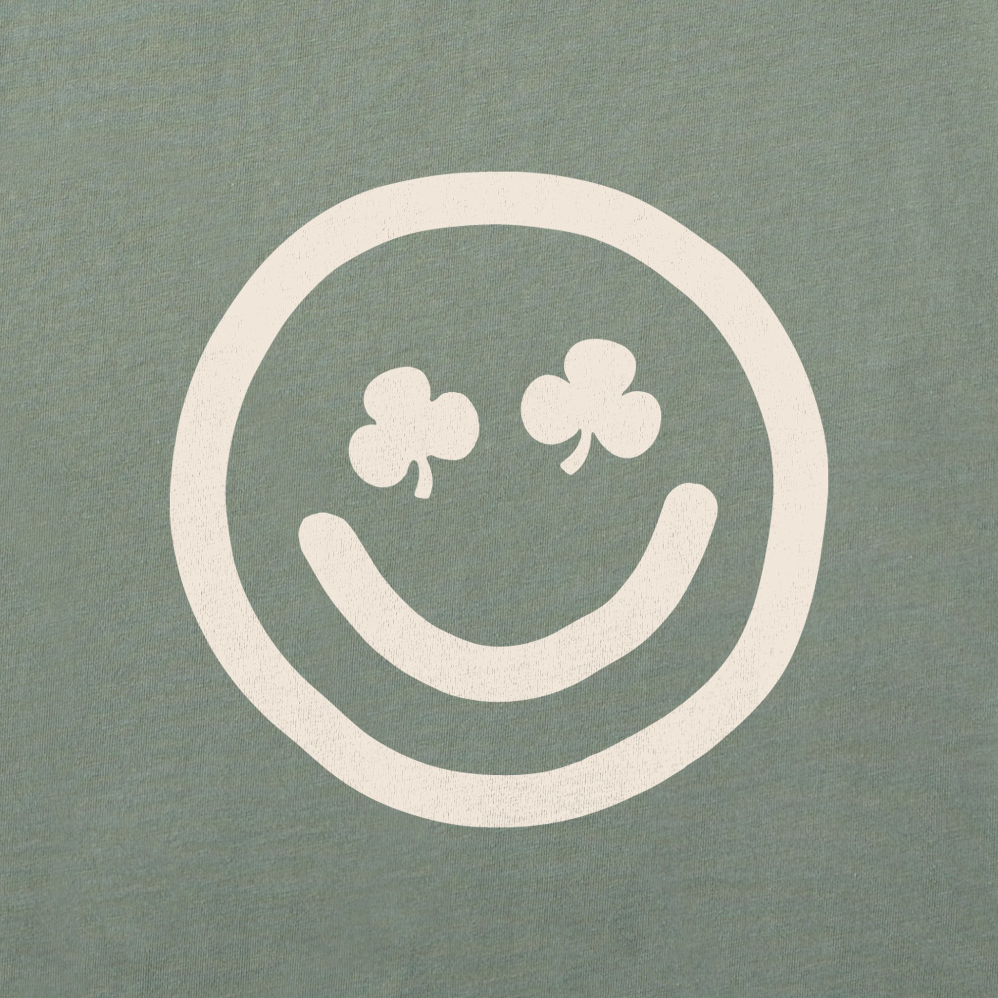 Women's Clean Clover Smile Face Short Sleeve Crusher Boxy Tee