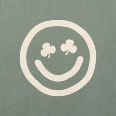 Women's Clean Clover Smile Face Short Sleeve Crusher Boxy Tee