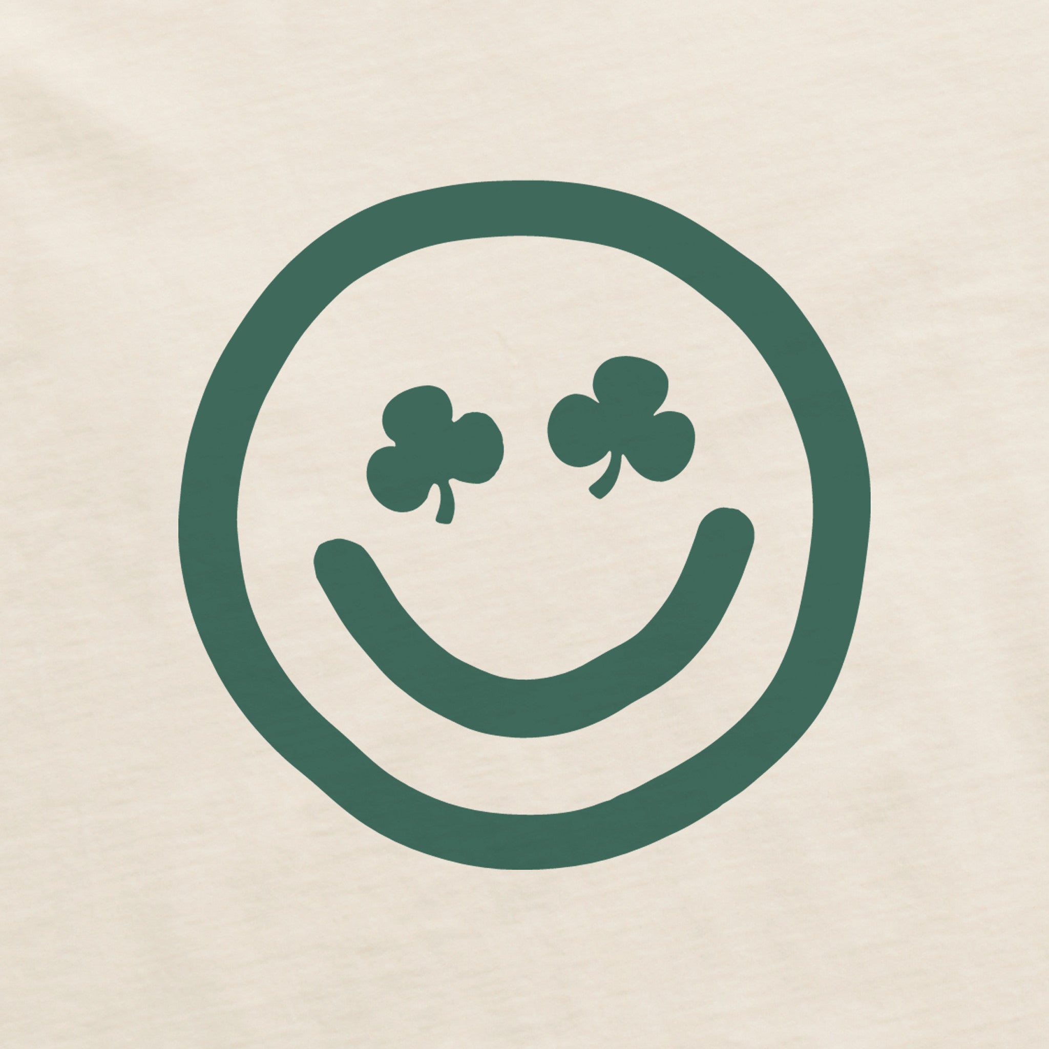 Women's Clean Clover Smile Face Long Sleeve Crusher Boxy Tee