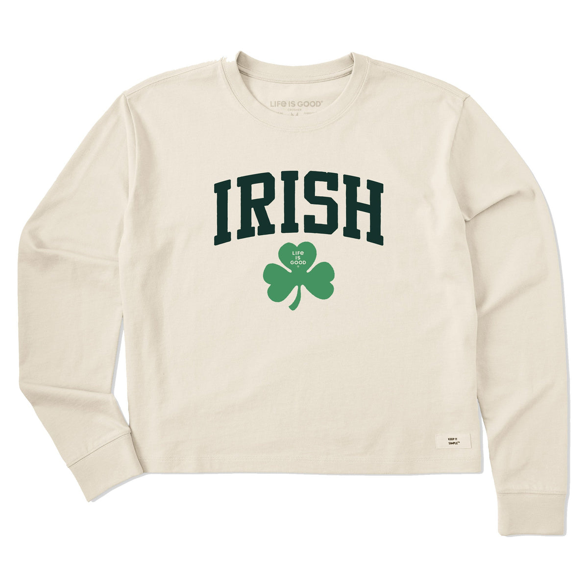 Women's Irish Clover Long Sleeve Crusher Boxy Tee