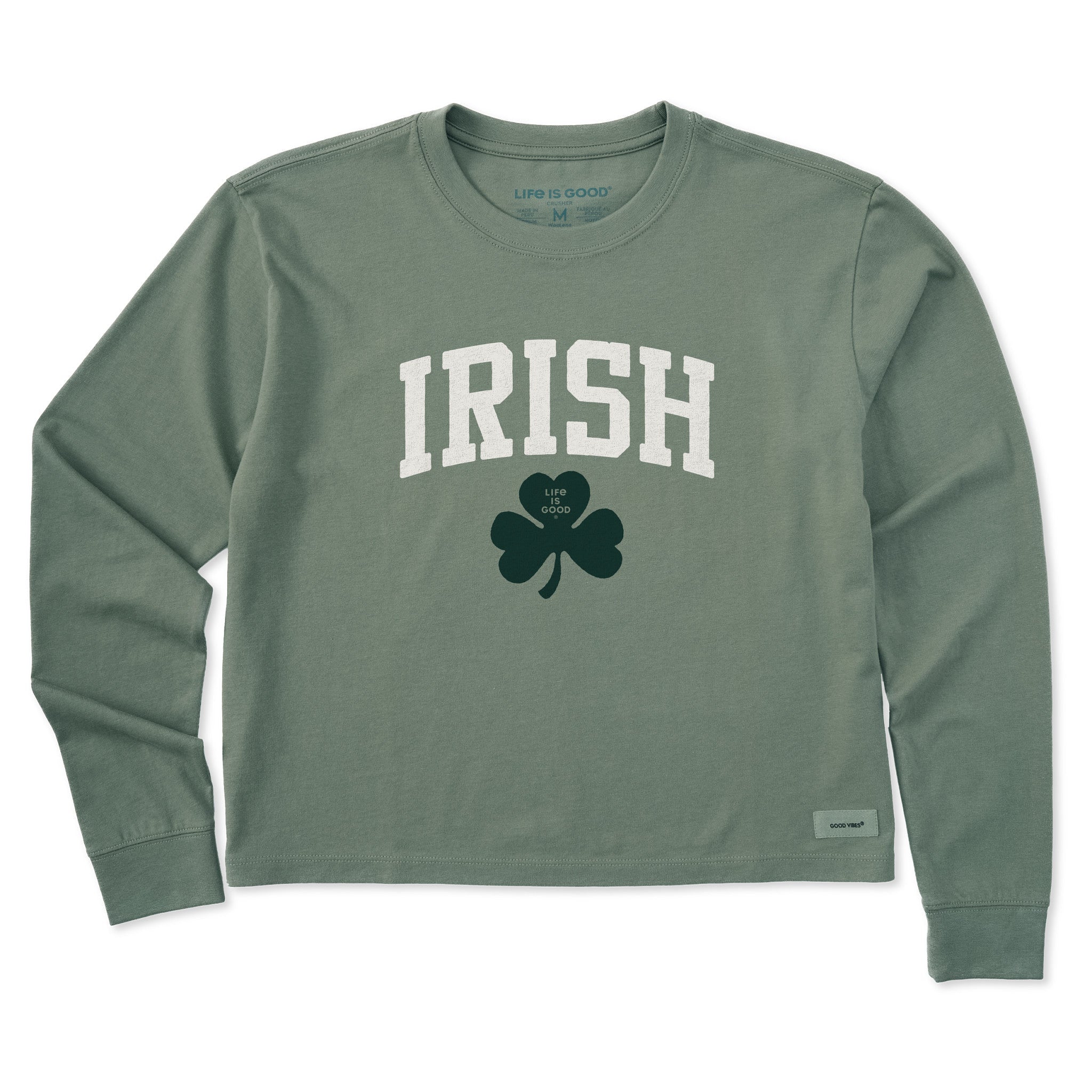 Women's Irish Clover Long Sleeve Crusher Boxy Tee