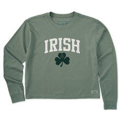 Women's Irish Clover Long Sleeve Crusher Boxy Tee