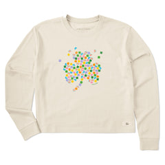 Women's Charmed Clover Long Sleeve Crusher Boxy Tee