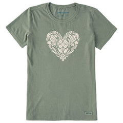 Women's Celtic Clover Heart Short Sleeve Crusher Tee