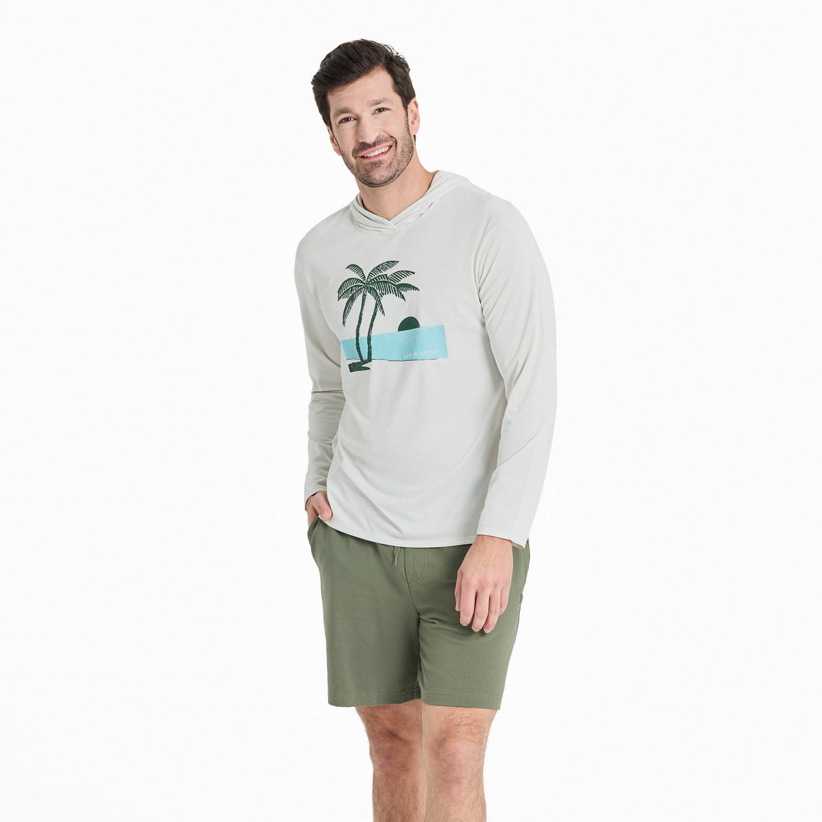 Men's Sunset Two Palms Long Sleeve Sun Crusher Hoodie