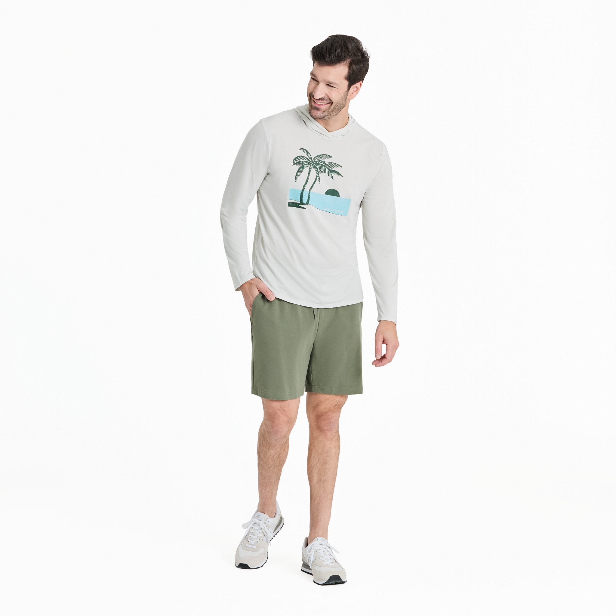 Men's Sunset Two Palms Long Sleeve Sun Crusher Hoodie