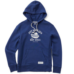 Women's Here for the Hot Dogs Baseball Simply True Fleece Hoodie